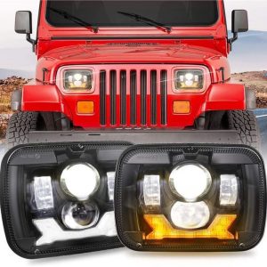 1987-1995 Reflektory LED Jeep YJ 5x7 Reflektory projektorowe Reflektory Jeep Wrangler Square