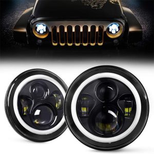 7-calowe oświetlenie Led Halo dla Jeep Wrangler JK CJ TJ Harley Davidson Hummer H2 Royal Enfield Akcesoria samochodowe