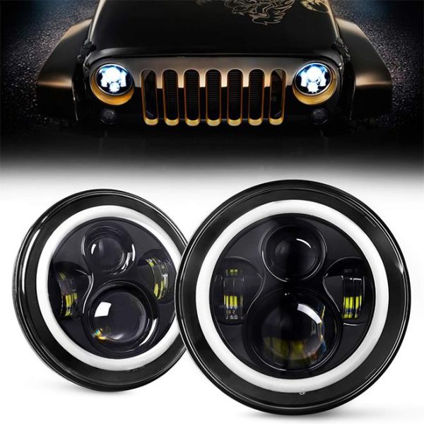 7-calowe oświetlenie Led Halo dla Jeep Wrangler JK CJ TJ Harley Davidson Hummer H2 Royal Enfield Akcesoria samochodowe