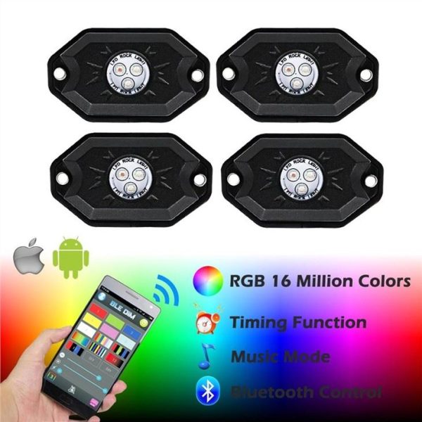 Morsun Led Pods Light RGB Timing Muzyka Odtwarzaj telefon App Control 4 Pod do samochodu