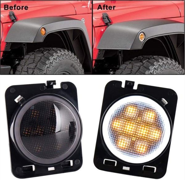 Światło kierunkowskazu LED Morsun dla Wrangler Jk dla Jeep Wrangler Flare Fender z Halo