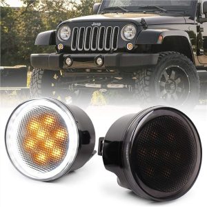 Światło kierunkowskazu Morsun Led z aureolą do Jeep Wrangler Jk 07-14 Przednia kratka światła