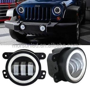 Morsun Okrągłe Światło Przeciwmgielne LED Dla Jeep Wrangler JK JKU TJ LJ 4 cale Światło Z Halo DRL