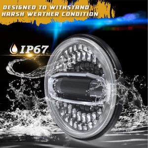 New Arrival Najjaśniejszy 7-calowy reflektor Led dla Jeep Jk Jl 108W 6500LM Motocyklowy reflektor Led dla Harleys-Davidson