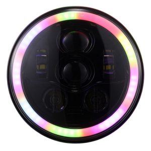 Nowa funkcja Wielokolorowy 7-calowy reflektor LED RGB z żółtym kierunkowskazem dla Jeepa JK