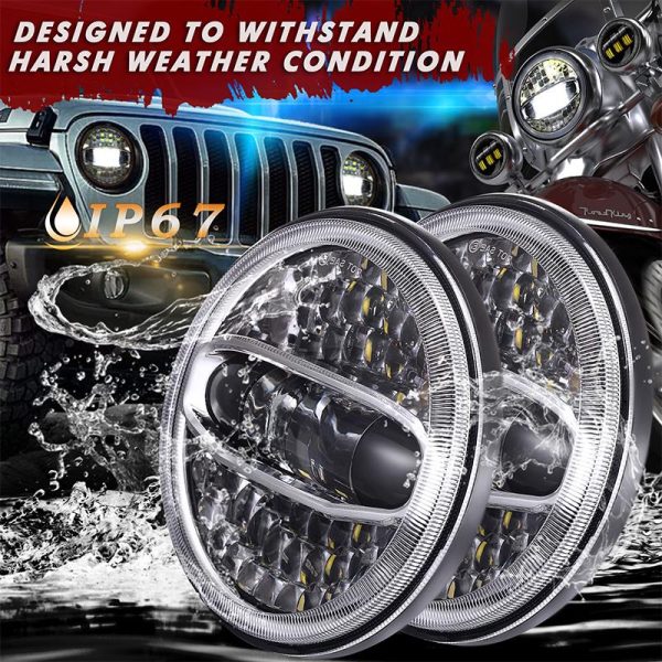 Nowa gorąca sprzedaż 7-calowy reflektor LED 108 W do akcesoriów motocyklowych Jeep Wrangler Jk dla Harley