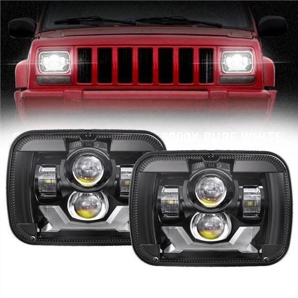 Prostokątne reflektory 5x7 Led Jeep Cherokee XJ Jeep Wrangler YJ Truck GMC Reflektory